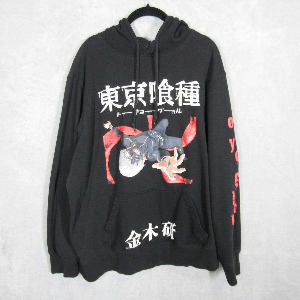 Tokyo Ghoul Hoodie 2XL Black Anime Manga Japanese Graphic Sweatshirt